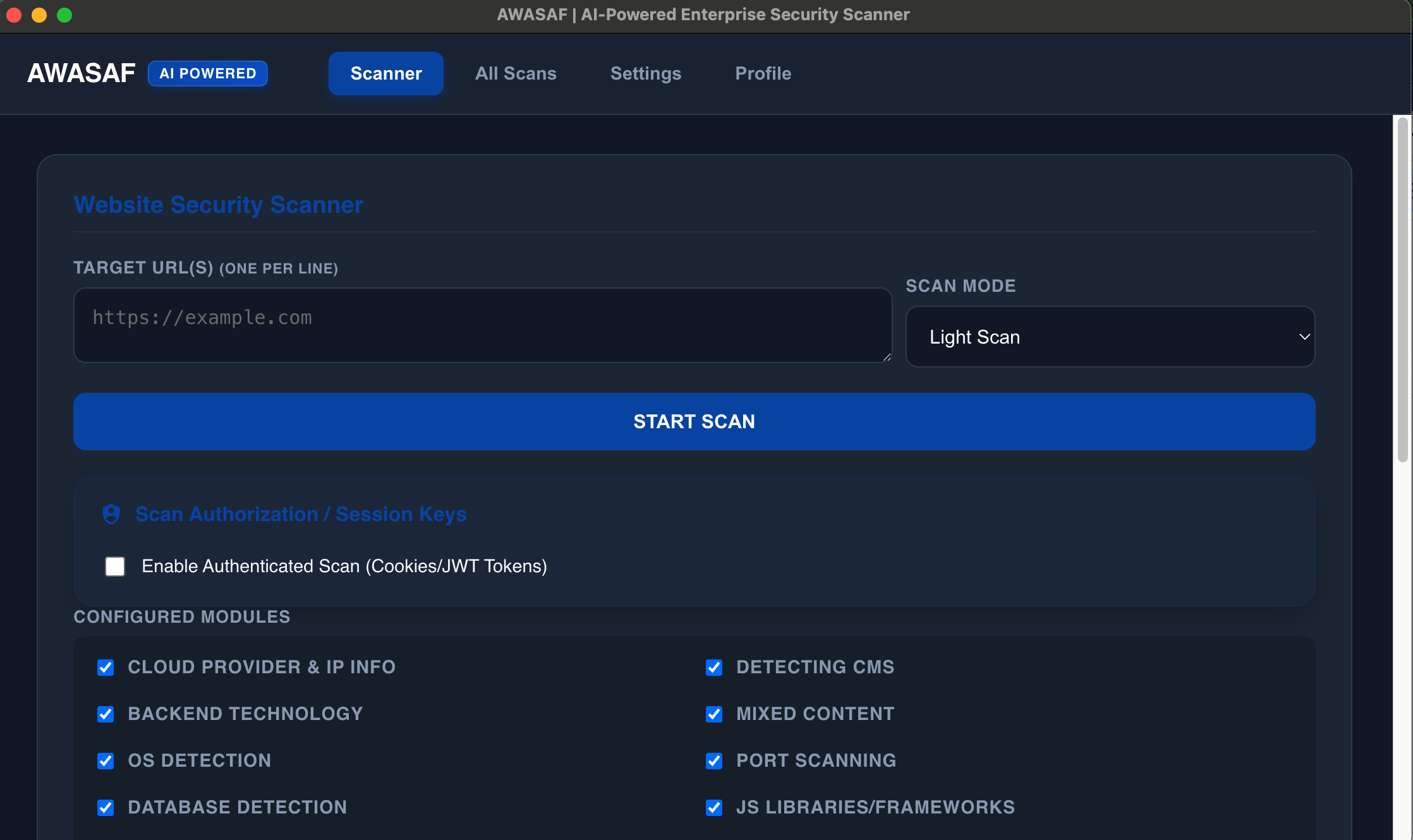 High-fidelity visualization of a live security scan in progress with progress bars, data packet movement, and radar effects in a premium dark interface.